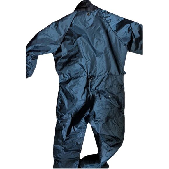 Vtg Davco Snowmobile Ski Suit Mens L Belted Insulated 80s Navy Red Coveralls - Picture 11 of 16